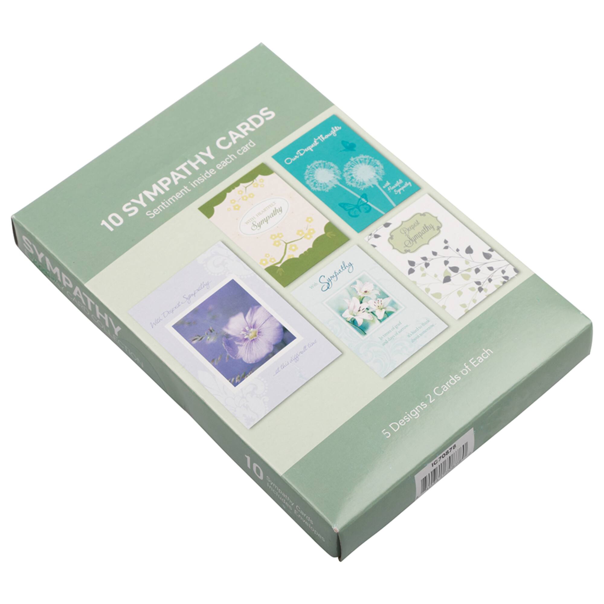 JAM Paper 4" x 6" Assorted Heartfelt Sympathy Cards & Envelopes, 10ct.